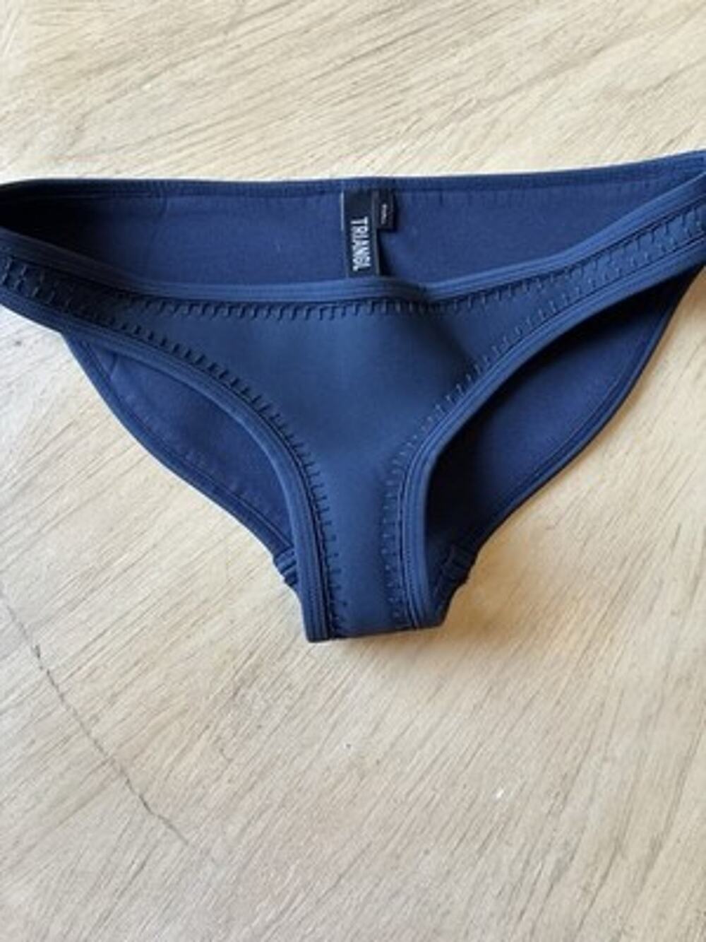 Triangl Neoprene Swimwear Bikini Bottom S Navy Blue Stitch Australia Beach Pool